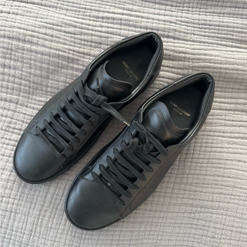 Saint Laurent Black Leather Men's Shoes